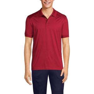 Lands’ End School Uniform Young Men’s Short Sleeve Rapid Dry Polo Shirt(Garnet)