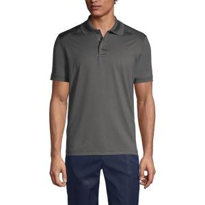 Lands’ End School Uniform Young Men’s Short Sleeve Rapid Dry Polo Shirt(Soapstone)