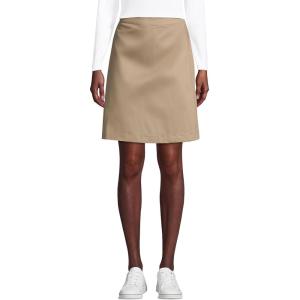 Lands’ End School Uniform Young Women’s Blend Chino Skort Above Knee(Khaki)