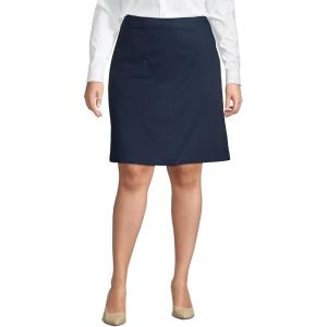 Lands’ End School Uniform Young Women’s Blend Chino Skort Top of Knee(Classic Navy)