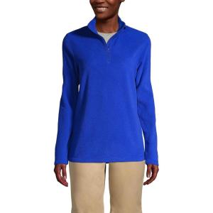 Lands’ End School Uniform Young Women’s Lightweight Fleece Quarter Zip Pullover(Cobalt)