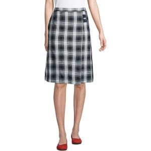Lands’ End School Uniform Young Women’s Plaid A-line Skirt Below The Knee(White Plaid)