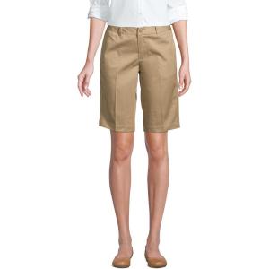 Lands’ End School Uniform Young Women’s Plain Front Blend Chino Shorts(Khaki)