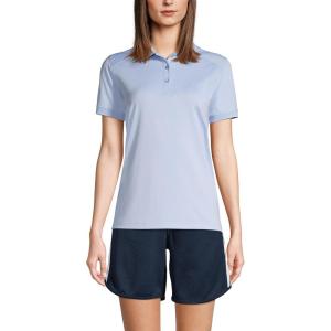 Lands’ End School Uniform Young Women’s Short Sleeve Rapid Dry Polo Shirt(Blue)