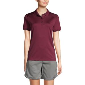 Lands’ End School Uniform Young Women’s Short Sleeve Rapid Dry Polo Shirt(Burgundy)