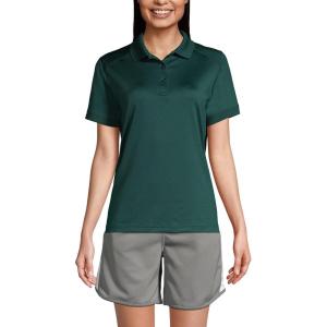 Lands’ End School Uniform Young Women’s Short Sleeve Rapid Dry Polo Shirt(Evergreen)