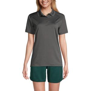 Lands’ End School Uniform Young Women’s Short Sleeve Rapid Dry Polo Shirt(Soapstone)