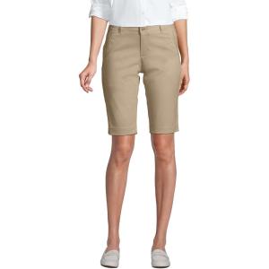 Lands’ End School Uniform Young Women’s Stretch Chino Bermuda Shorts(Khaki)