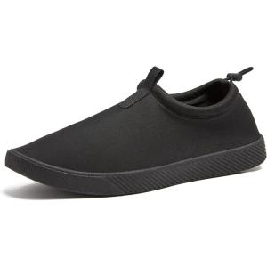 Lands’ End Slip On Water Shoes Men, Quick Dry Neoprene Sport Mens Water Shoes for Beach, Pool, or River with Drainage Holes, Navy Blue or Black, Size 7-15 Aqua Swim Shoes for Men(Black)
