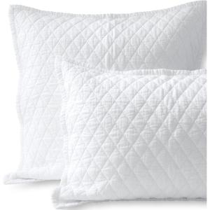 Lands’ End Solid Diamond Double Voile Sham White Standard
