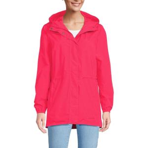 Lands’ End Squall Packable Waterproof Raincoat(Coral Rose)