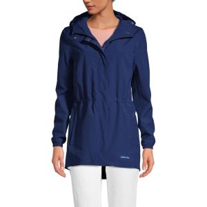 Lands’ End Squall Packable Waterproof Raincoat(Deep Sea Navy)