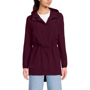 Lands’ End Squall Packable Waterproof Raincoat(Lush Burgundy)