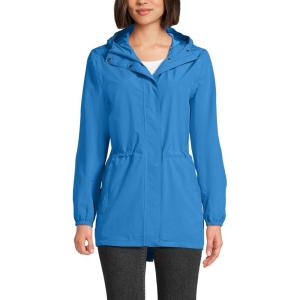 Lands’ End Squall Packable Waterproof Raincoat(Muted Cobalt Blue)