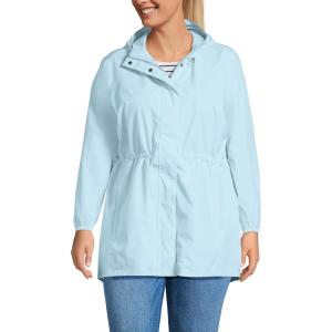 Lands’ End Squall Packable Waterproof Raincoat(Subtle Blue)
