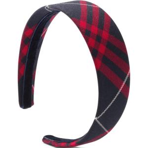 Lands’ End Uniform Girls Wide Headband Classic Navy One Size(Classic Navy Large Plaid)