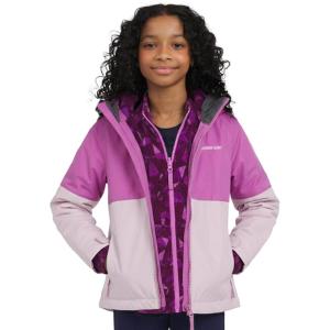 Lands’ End Unisex Kids 3-in-1 Water Resistant Windbreaker and Zip-out Polar Fleece Jacket(Lilac)