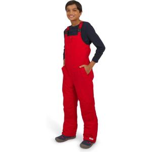 Lands’ End Unisex Kids Squall Waterproof Adjustable Insulated Iron Knee Snow Bib Overalls(Fiery Red)