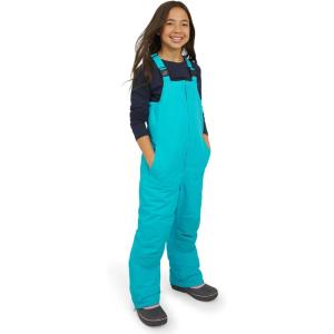 Lands’ End Unisex Kids Squall Waterproof Adjustable Insulated Iron Knee Snow Bib Overalls(Scuba Blue)