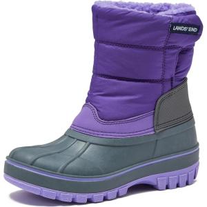 Lands’ End Waterproof Kids Snow Boots – Insulated Warm Fleece Lined Winter Boots for Toddlers, Girls & Boys Size 5-10 Toddler or 11-7 Little or Big Kid(Violet Tulip Purple)
