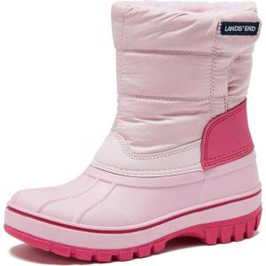 Lands’ End Waterproof Kids Snow Boots – Insulated Warm Fleece Lined Winter Boots for Toddlers, Girls & Boys Size 5-10 Toddler or 11-7 Little or Big Kid(Cotton Candy Pink)