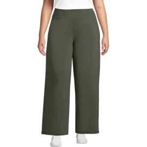Lands’ End Women’s Active Hi Impact High Rise Wide Leg Pants(Dark Olive Green)
