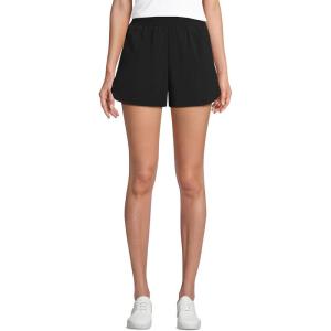 Lands’ End Women’s Active Woven 4″ Shorts with Brief(Black)