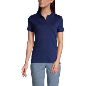 Lands’ End Women’s American-Grown Supima Cotton Polo Shirt(Deep Sea Navy)