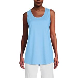 Lands’ End Women’s American-Grown Supima Cotton Tunic Tank Top(Bermuda Blue)