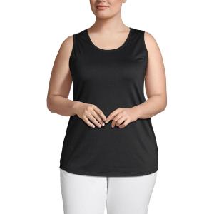 Lands’ End Women’s American-Grown Supima Cotton Tunic Tank Top(Black)