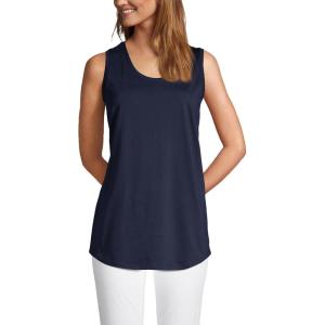 Lands’ End Women’s American-Grown Supima Cotton Tunic Tank Top(Radiant Navy)