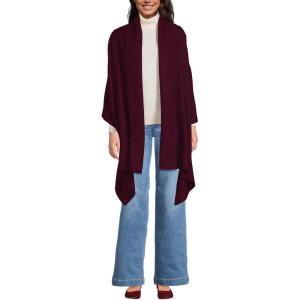Lands’ End Women’s CashTouch Shawl Wrap(Lush Burgundy)