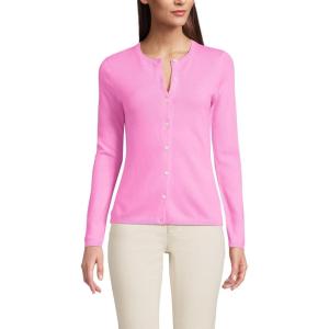 Lands’ End Women’s Cashmere Cardigan Sweater(Aster Pink)