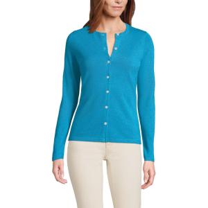 Lands’ End Women’s Cashmere Cardigan Sweater(Cyan)