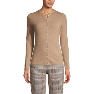 Lands’ End Women’s Cashmere Cardigan Sweater(Vicuna Heather)