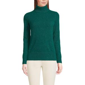 Lands’ End Women’s Cashmere Turtleneck Sweater(Bright Evergreen)