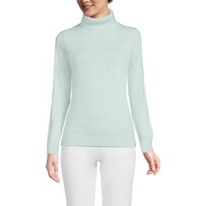 Lands’ End Women’s Cashmere Turtleneck Sweater(Dusty Misty Aqua)