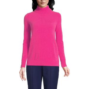Lands’ End Women’s Cashmere Turtleneck Sweater(Hot Pink)
