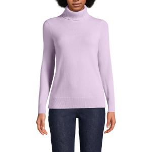 Lands’ End Women’s Cashmere Turtleneck Sweater(Light Soft Amethyst)