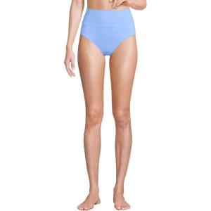 Lands’ End Women’s Chlorine Resistant Pinchless High Waisted Bikini Bottoms(Clear Blue Sky)