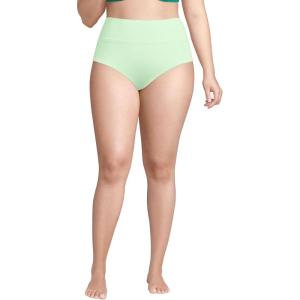 Lands’ End Women’s Chlorine Resistant Pinchless High Waisted Bikini Bottoms(Icy Mint Green)