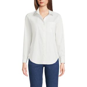Lands’ End Women’s Cooling Button Front Shirt(White)