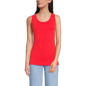 Lands’ End Women’s Cotton Tank Top(Coral Red)