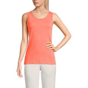 Lands’ End Women’s Cotton Tank Top(Living Coral)