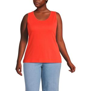Lands’ End Women’s Cotton Tank Top(Rich Persimmon)