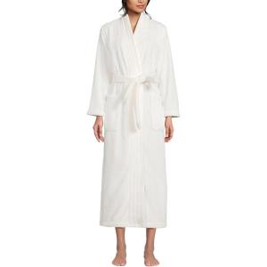 Lands’ End Women’s Cozy Plush Long Wrap Robe(Ivory)