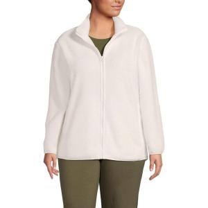 Lands’ End Women’s Cozy Sherpa Full Zip Fleece Jacket(Ivory)
