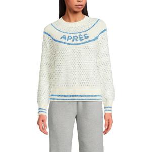 Lands’ End Women’s Drifter Raglan Sleeve Easy Fit Sweater(Bright Cerulean Apres)