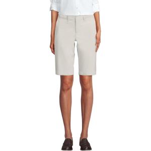 Lands’ End Women’s Elastic Back Classic 12″ Chino Shorts(Light Stone)