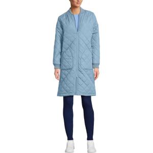 Lands’ End Women’s FeatherFree Insulated Bomber Coat(Soft Peacock)